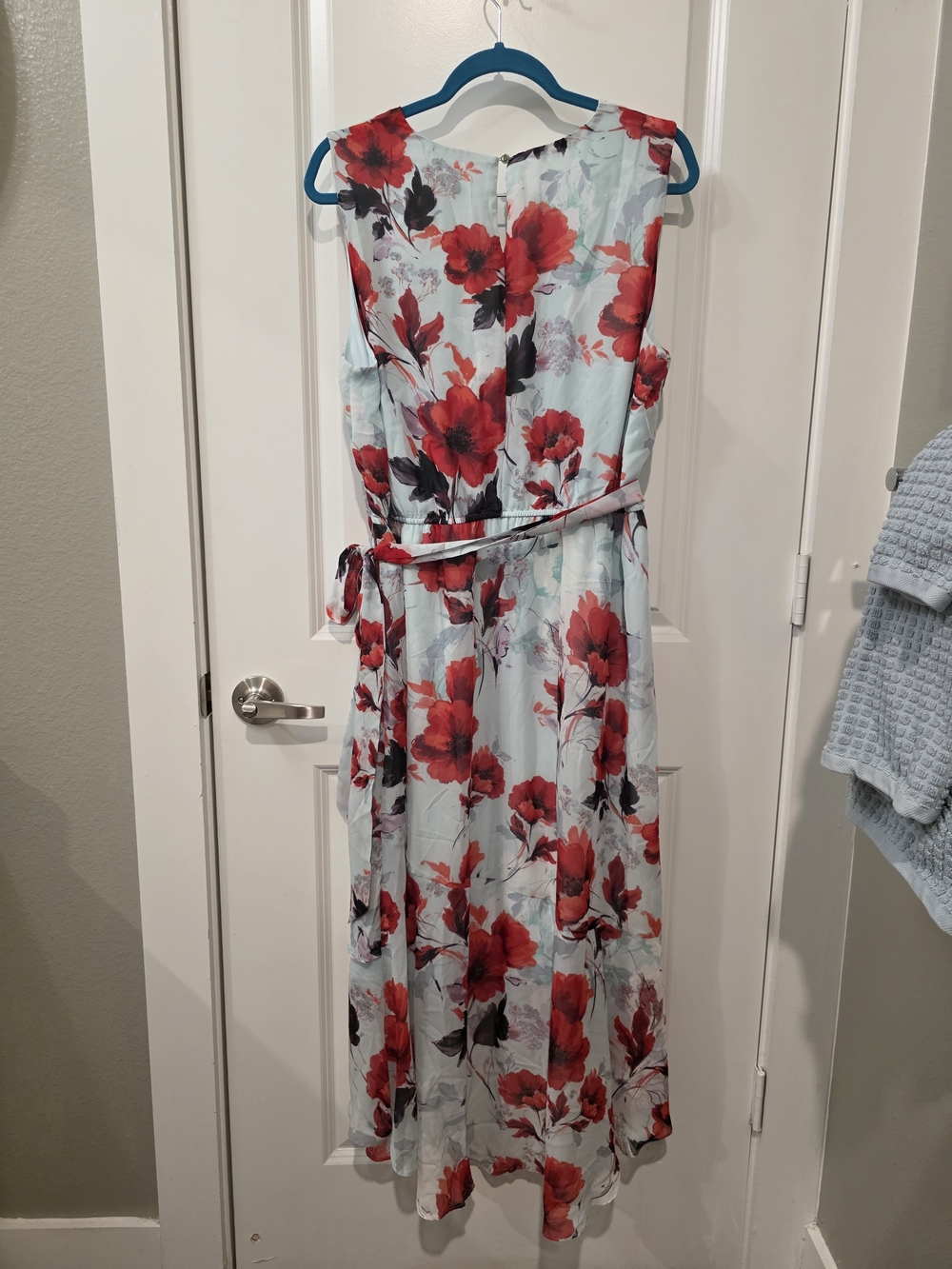 NWT Lane Bryant Floral High Low Midi Dress Size 18 Tie Waist - Picture 2 of 9